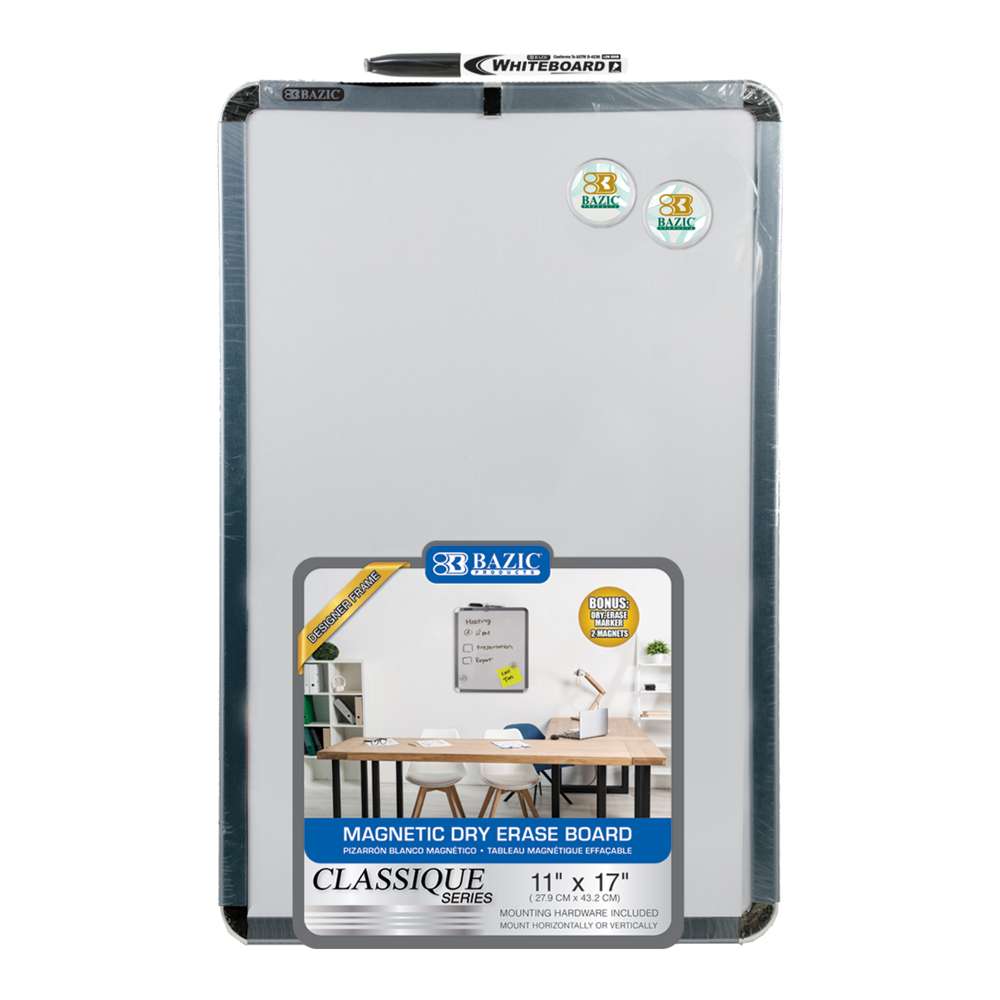 11" X 17" CLASSIQUE Magnetic Dry Erase Board w/ Marker & 2 Magnets
