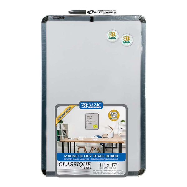 11" X 17" CLASSIQUE Magnetic Dry Erase Board w/ Marker & 2 Magnets