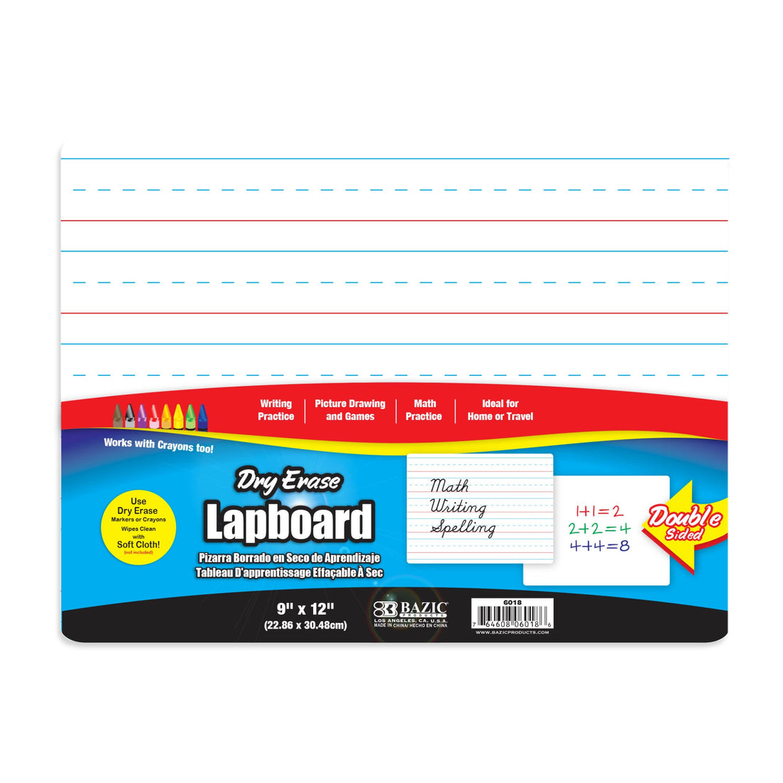 9" X 12" Double Sided Dry Erase Lap Board