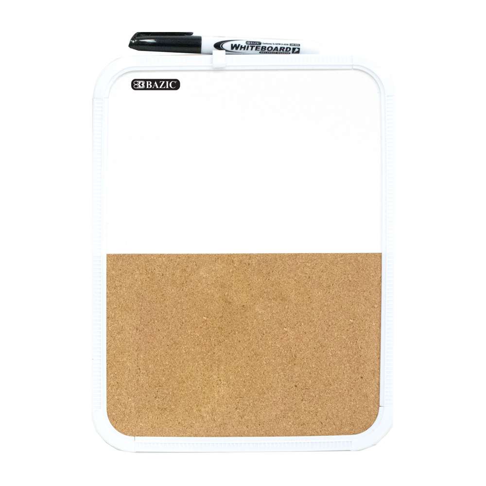 8.5" X 11" Dry Erase / Cork Combo Board w/ Marker