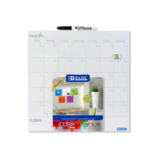 14" x 14" CUBIX Magnetic Dry Erase Calendar Tile