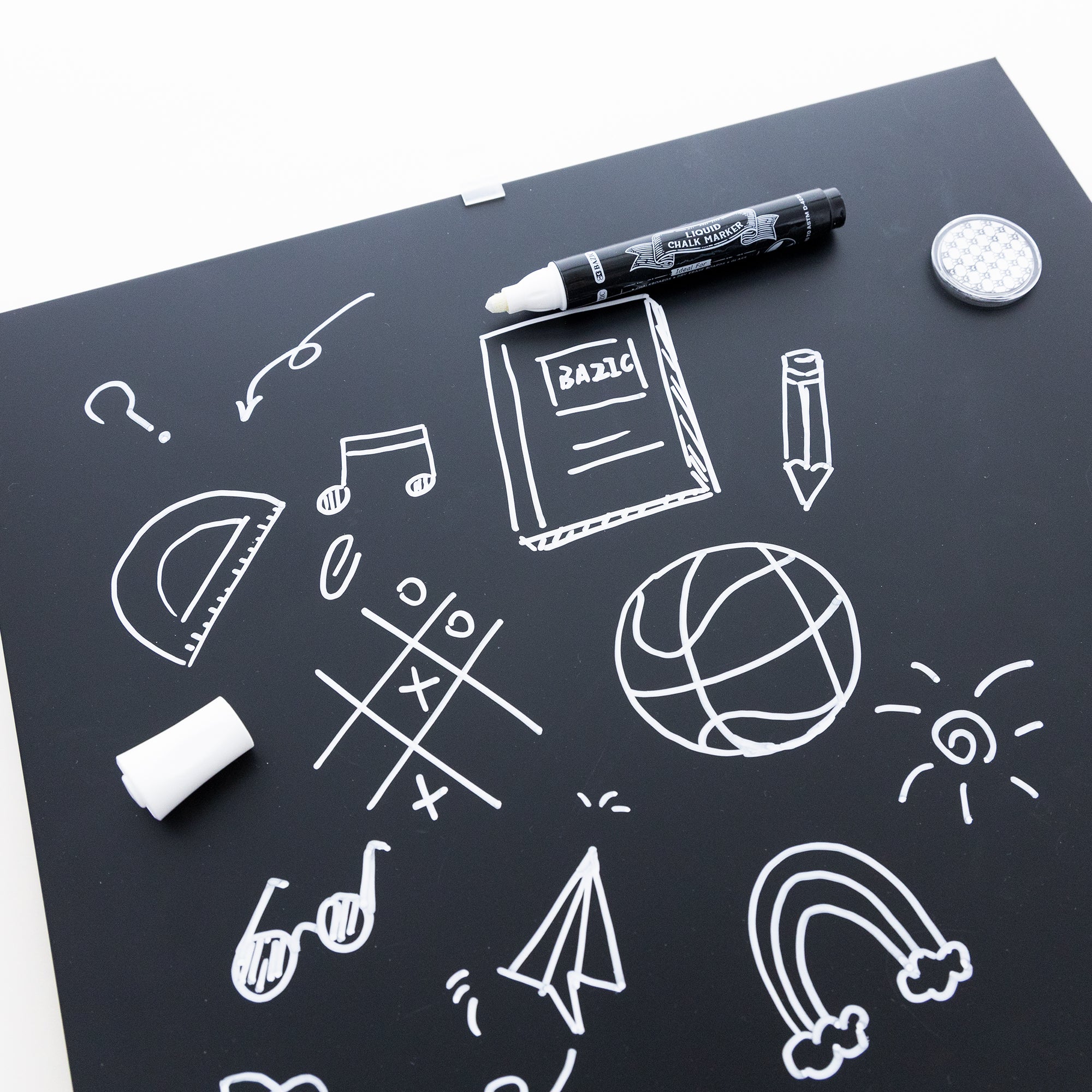 14" x 14" CUBIX Frameless Magnetic Chalkboard w/ Chalk Marker &amp; Magnet