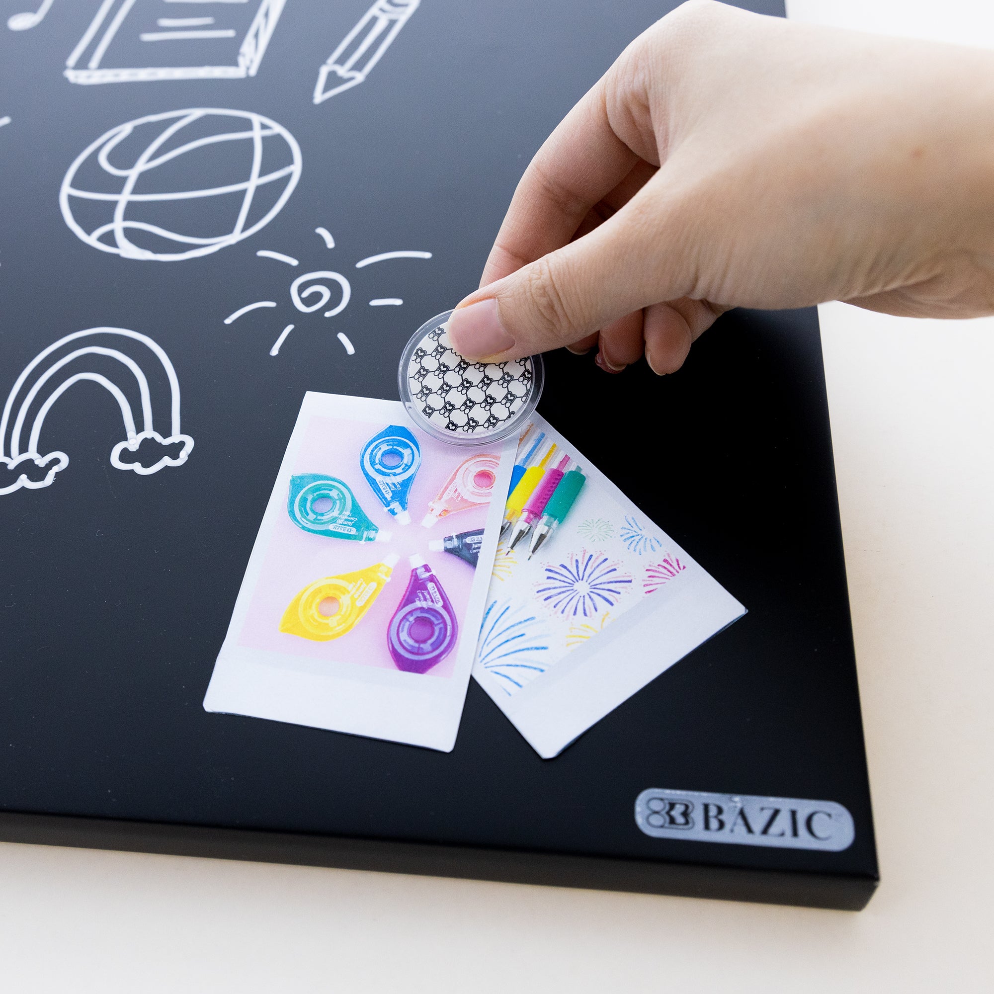 14" x 14" CUBIX Frameless Magnetic Chalkboard w/ Chalk Marker &amp; Magnet