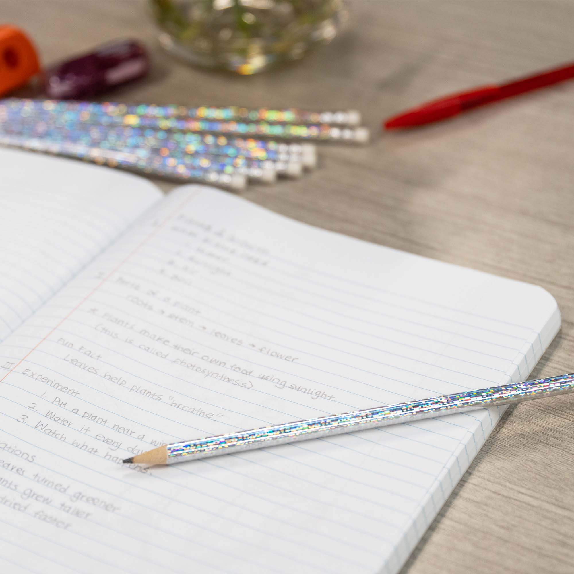 Iridescent Holographic Pencil w/ Eraser (8/Pack)