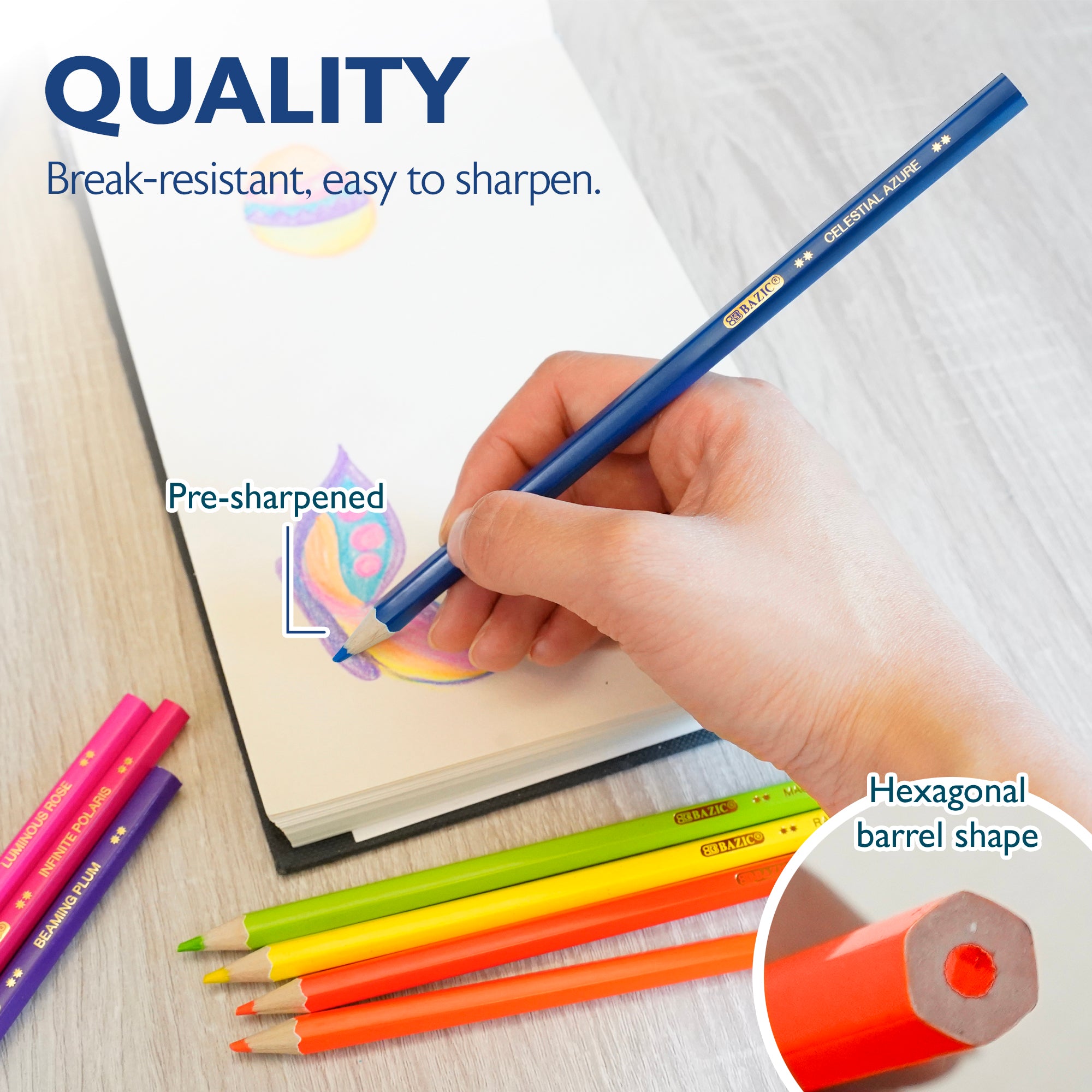 8 Neon Colored Pencils