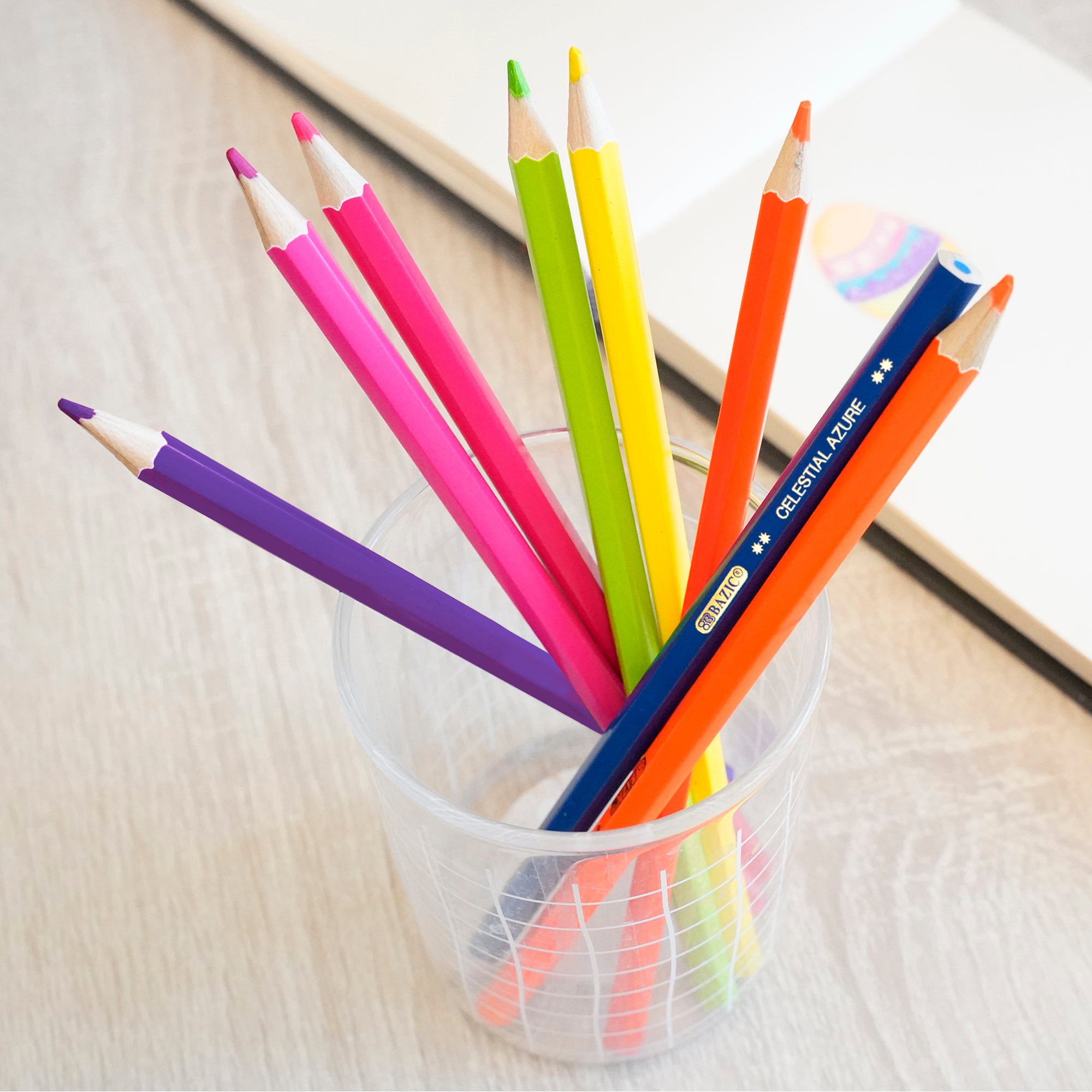 8 Neon Colored Pencils