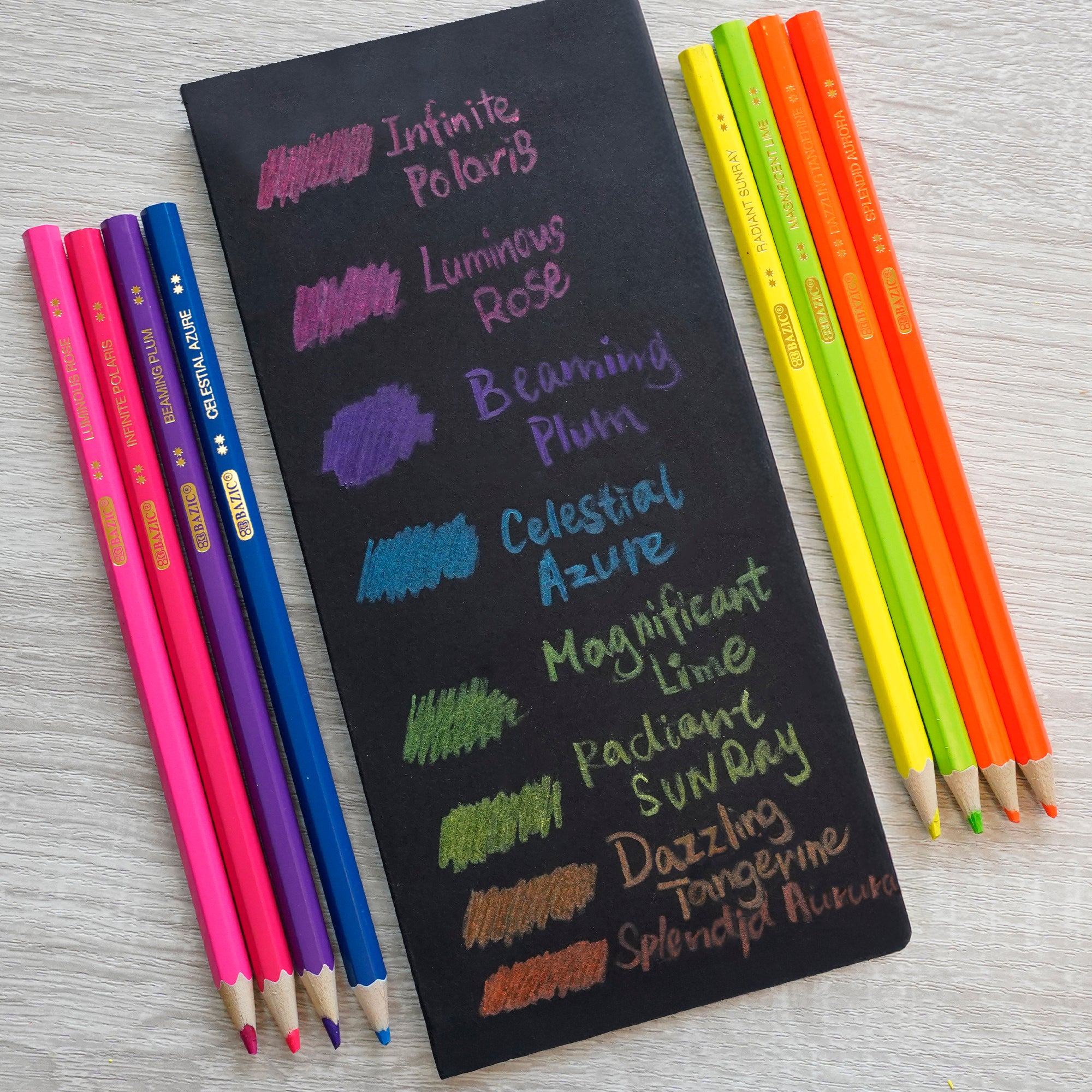 8 Neon Colored Pencils