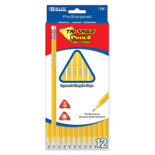 #2 Triangle Yellow Pencil (12/Pack)