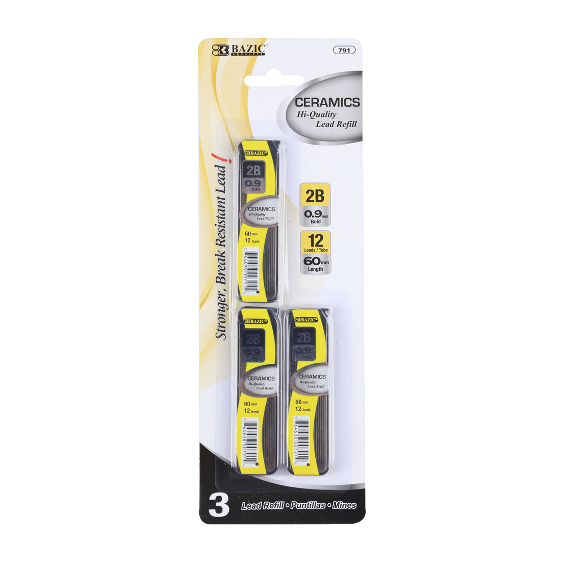 12 Ct. 0.9 mm Ceramics High-Quality Mechanical Pencil Lead (3/Pack)