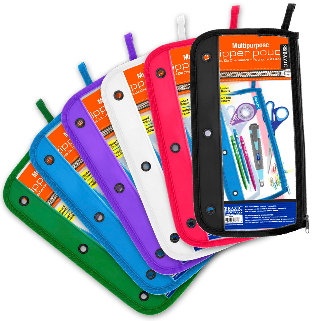 11.5" x 6.5" 3-ring Clear Pencil Pouch