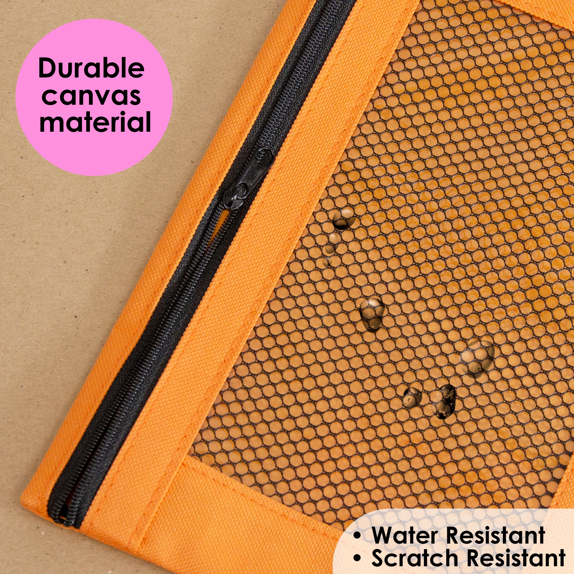 Retro Color 3-ring Pencil Pouch w/ Mesh Window
