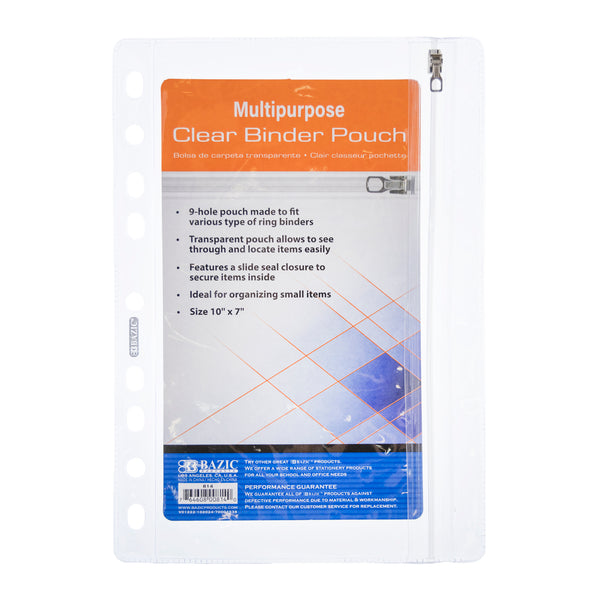 10" x 7" Clear Pencil Pouch