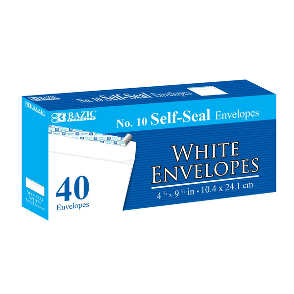 #10 Self-Seal White Envelopes (40/Pack)