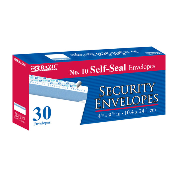 #10 Self-Seal Security Envelopes (30/Pack)