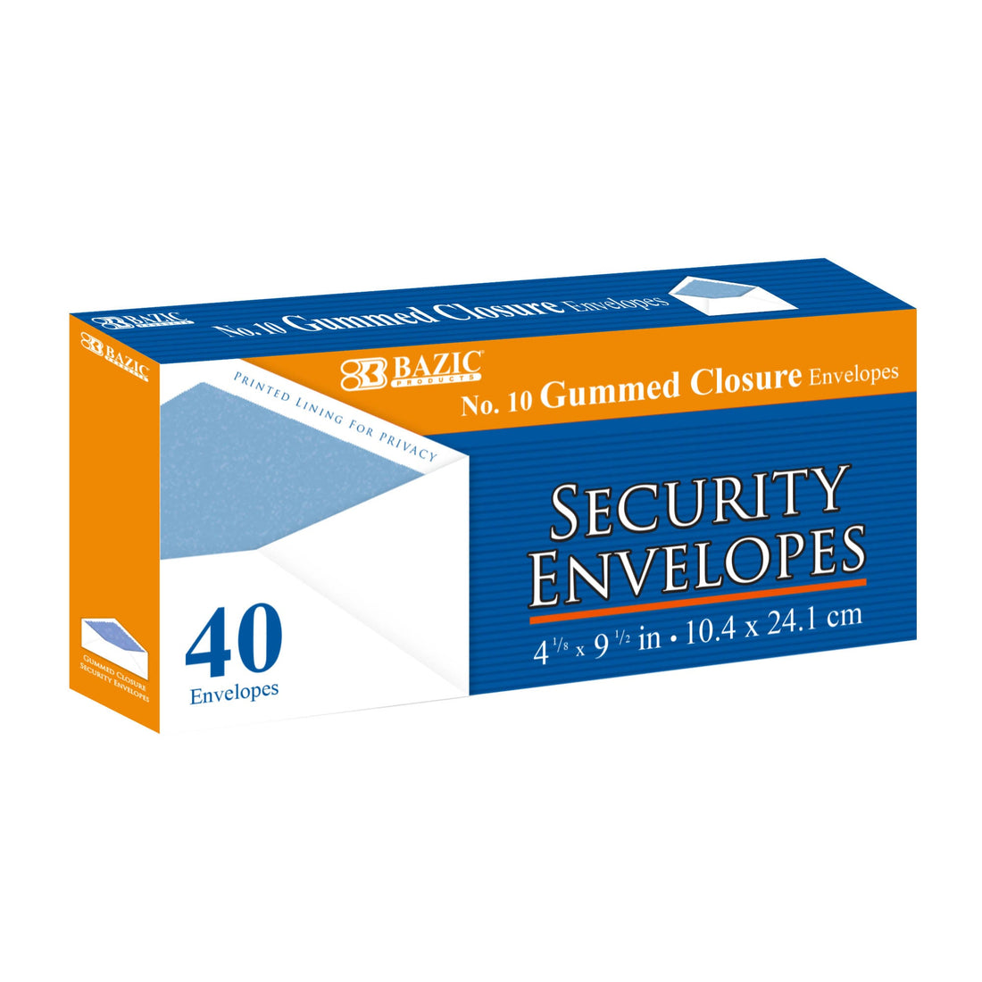 #10 Security Envelopes w/ Gummed Closure (40/Pack)