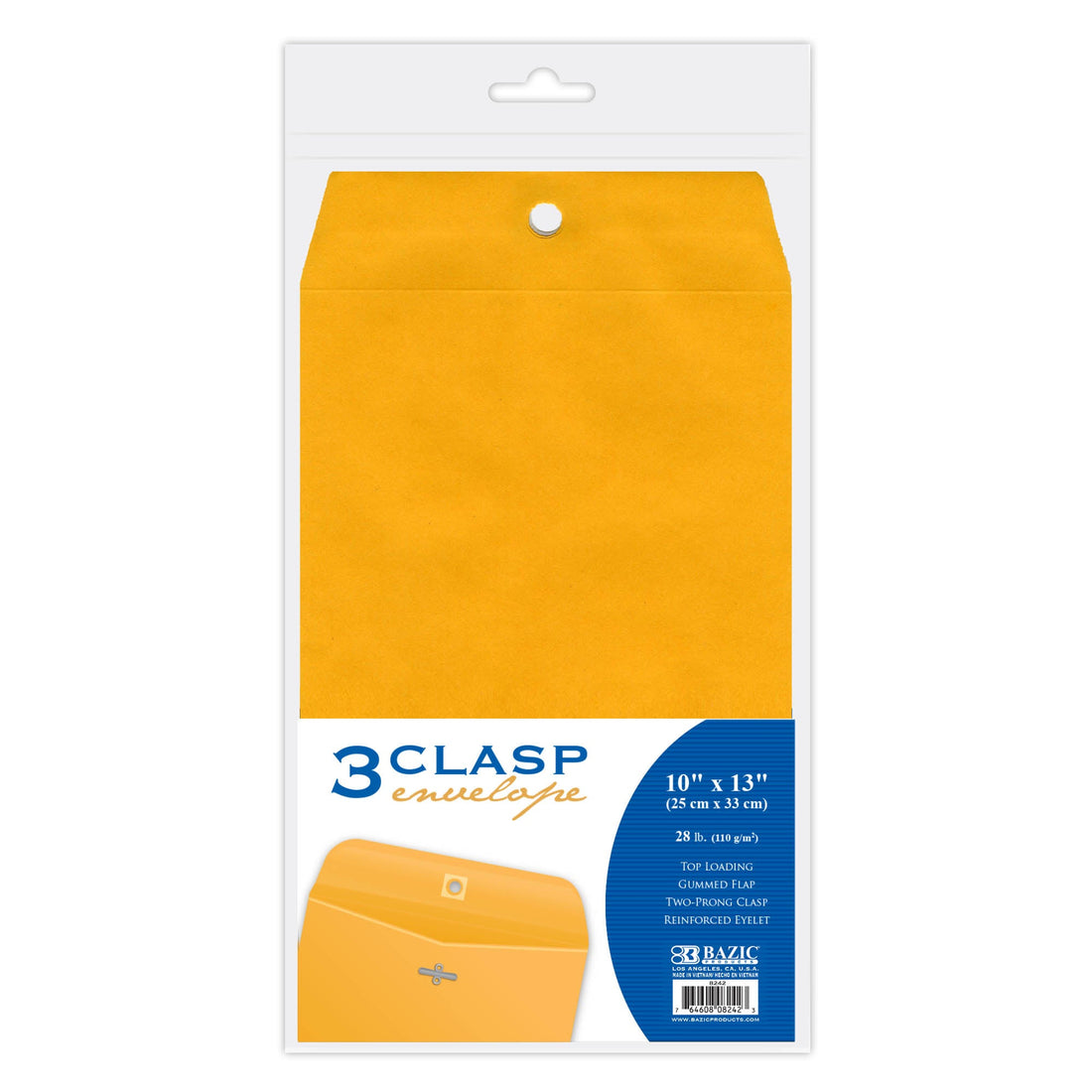 10"  X 13" Clasp Envelope (3/Pack)