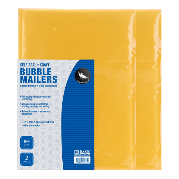 9.5" X 13.5" (#4) Self-Seal Bubble Mailers (2/Pack)