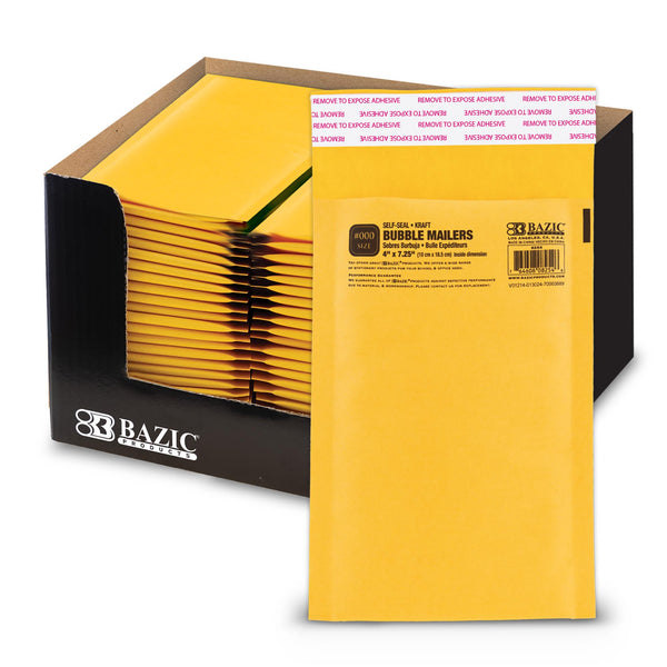 4" X 7.25" (#000) Self-Seal Bubble Mailers