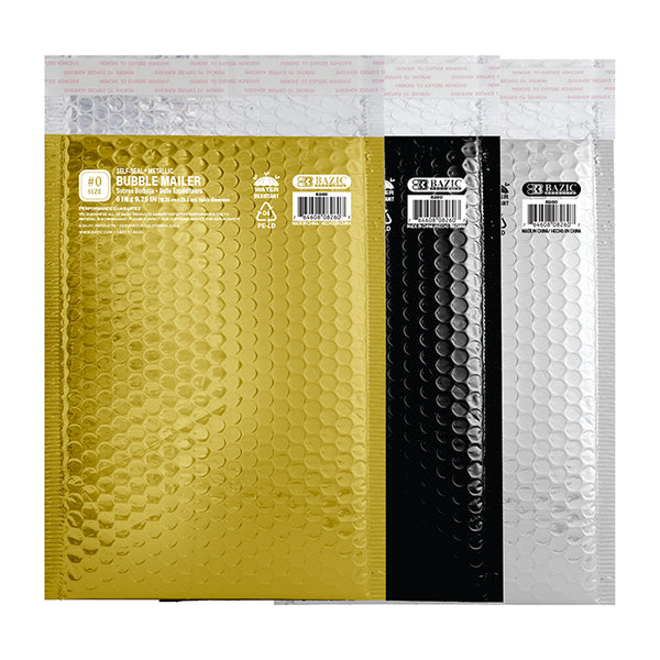 6" x 9.25" (#0) Metallic Bubble Mailers