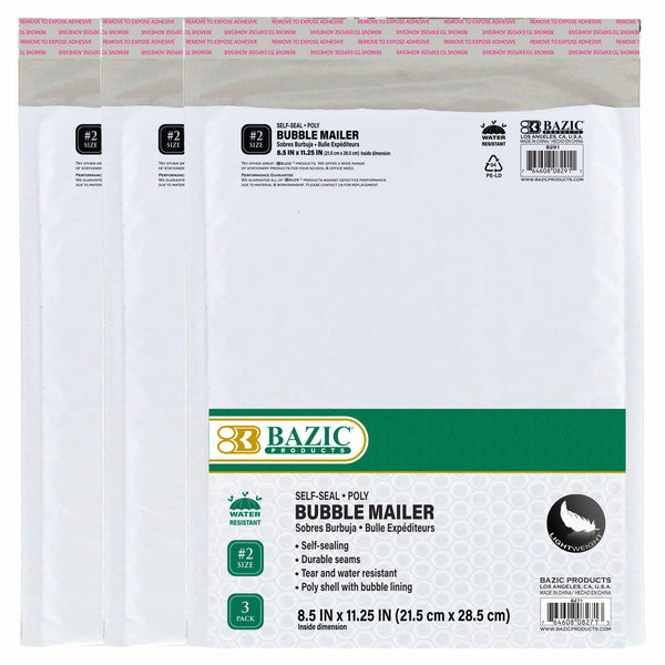 8.5" x 11.25" (#2) Poly Bubble Mailer (3/Pack)