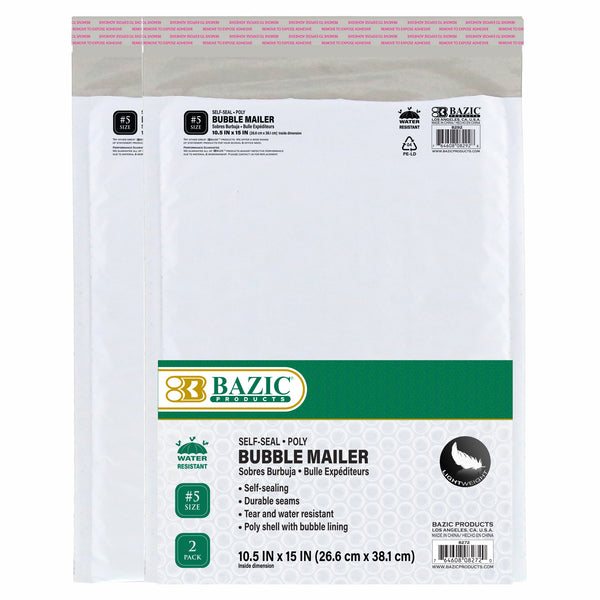 10.5" x 15" (#5) Poly Bubble Mailer (2/Pack)