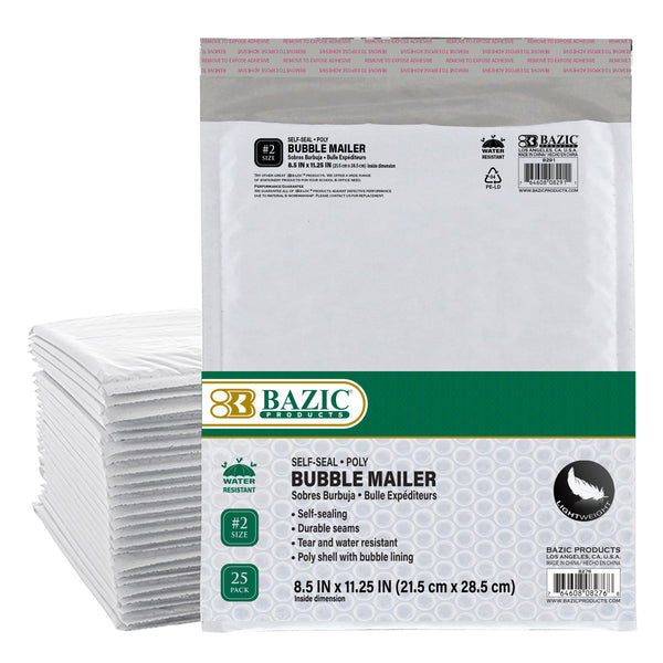 8.5" x 11.25" (#2) Poly Bubble Mailer (25/Pack)