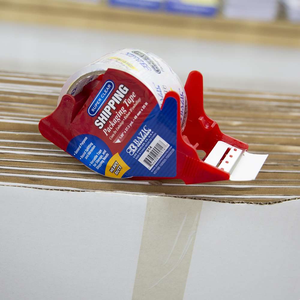 Heavy Duty Super Clear Packaging Tape w/ Dispenser 1.88&quot; x 27.3 Yards