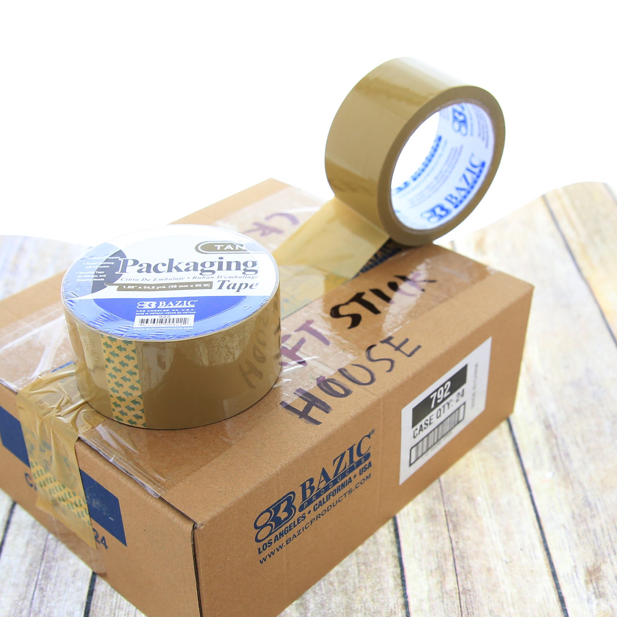 Tan Packaging Tape 1.88&quot; X 54.6 Yards