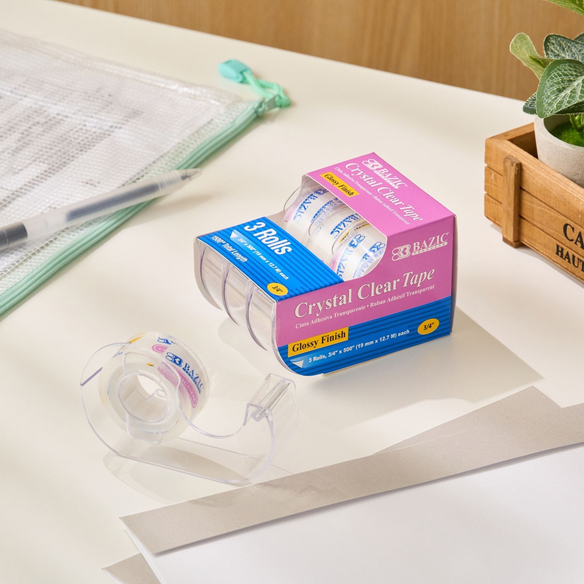 3/4" X 500" Crystal Clear Tape (3/Pack)