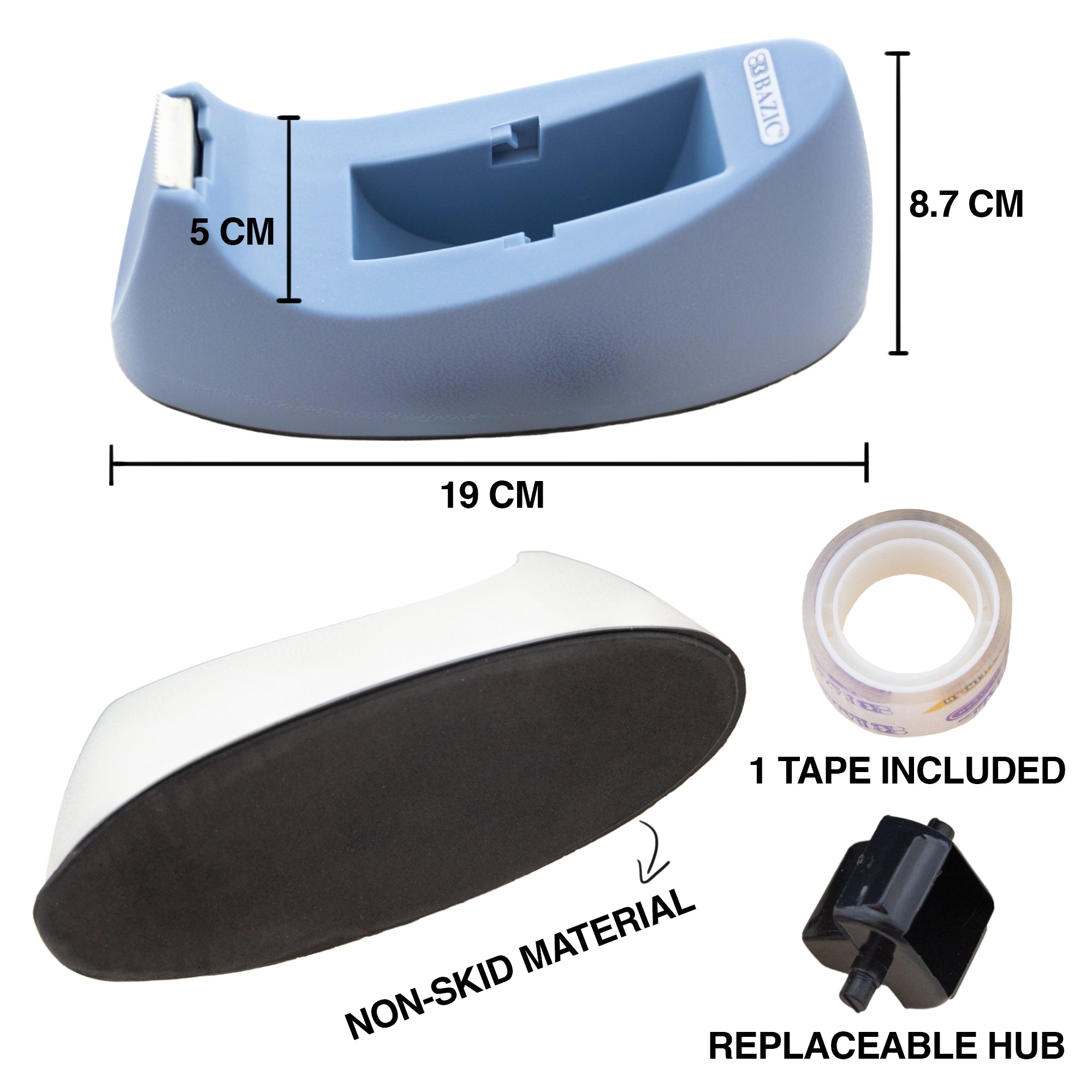 1" Core Heavy Duty Desktop Tape Dispenser w/ 3/4" x 250" Tape Refill