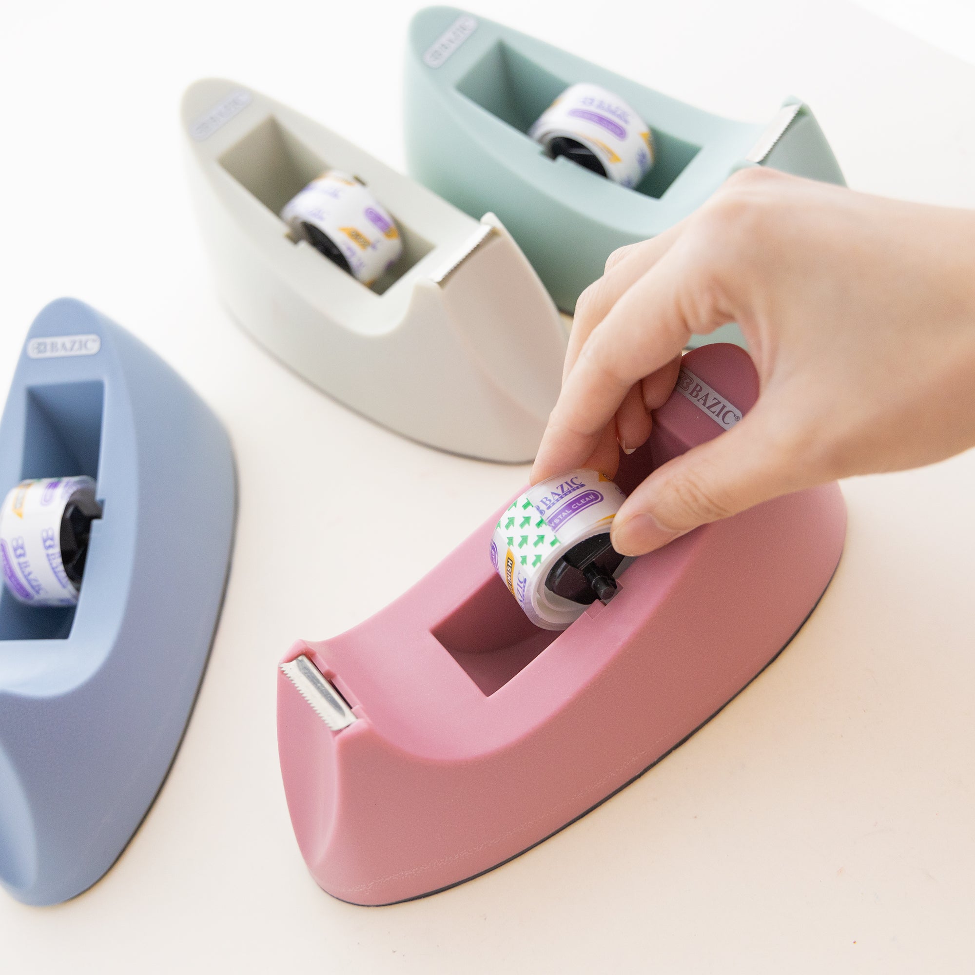 1" Core Heavy Duty Desktop Tape Dispenser w/ 3/4" x 250" Tape Refill