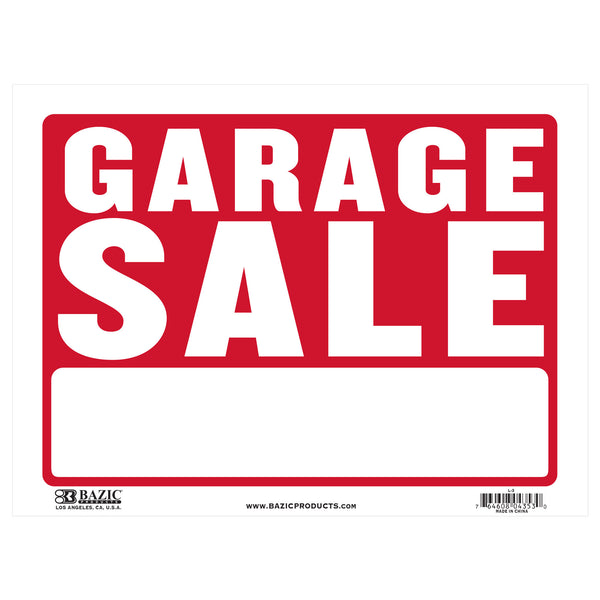12" X 16" Garage Sale Sign