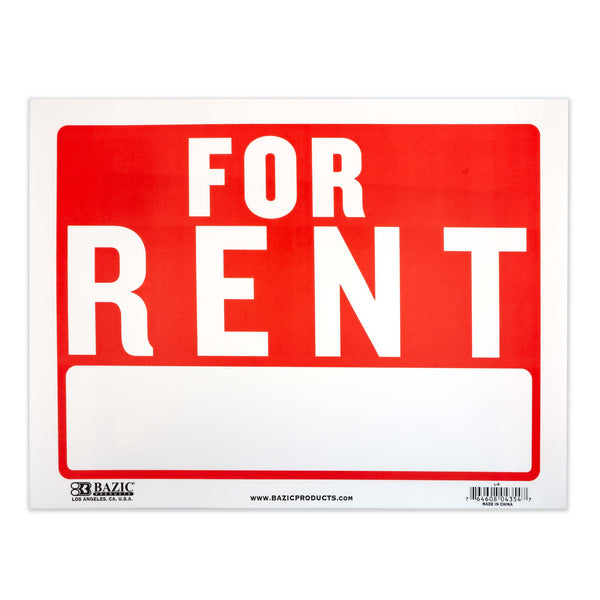 12" X 16" For Rent Sign