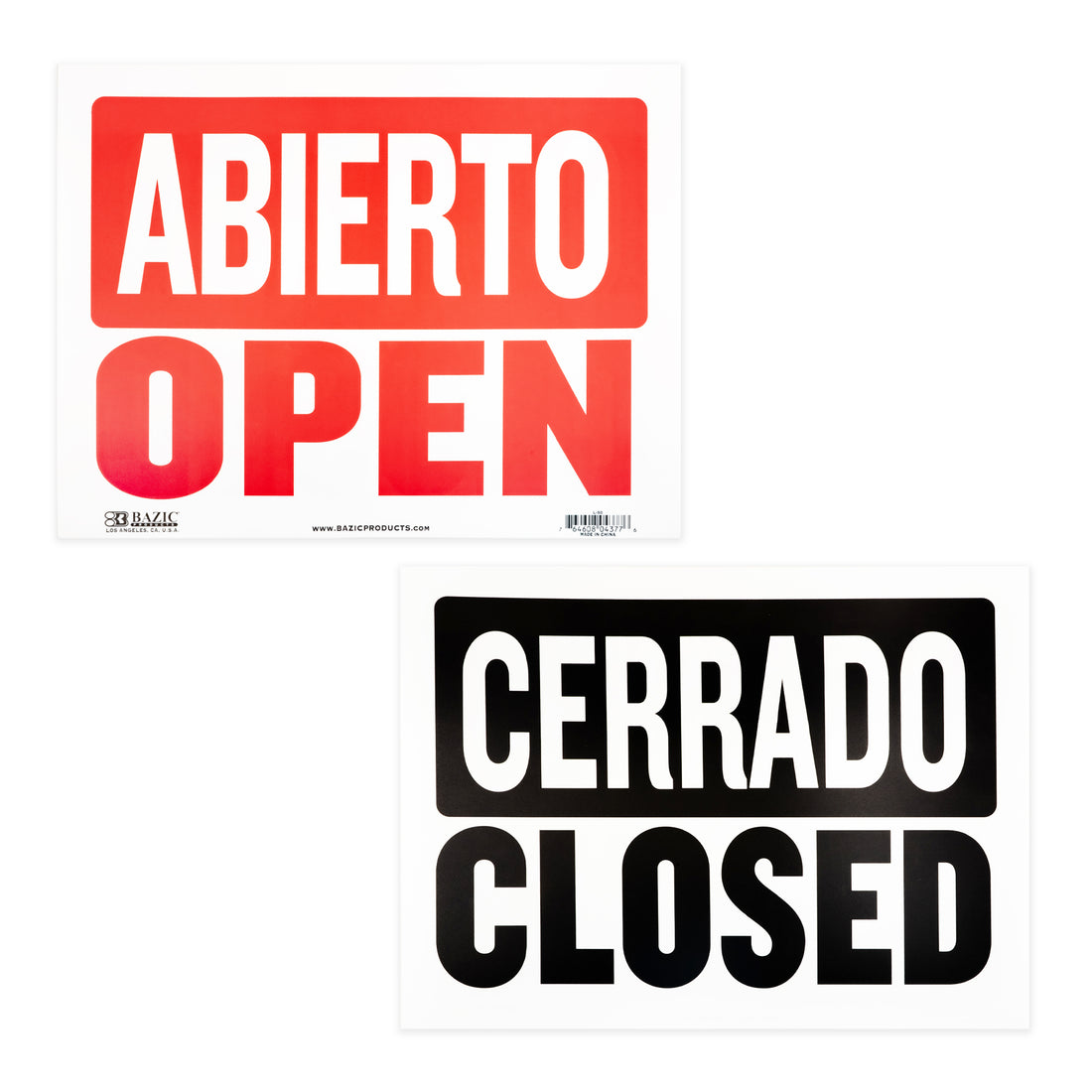 12" X 16" Abierto Sign w/ Cerrado Sign on Back