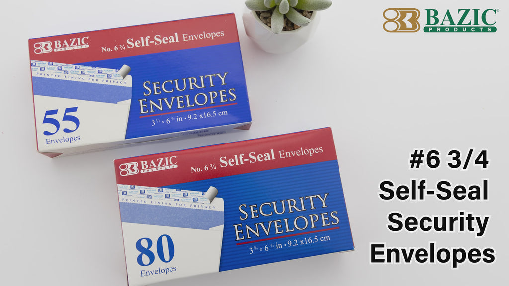 #6 3/4 Security Envelopes, 80 Pack - Self-Seal Tinted Privacy Envelopes For Mailing (6.5" X 3.625", White, 24lb)